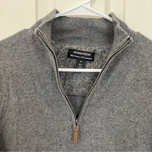 Nordstrom Men's Gray Zip-Front Mock Neck Sweater